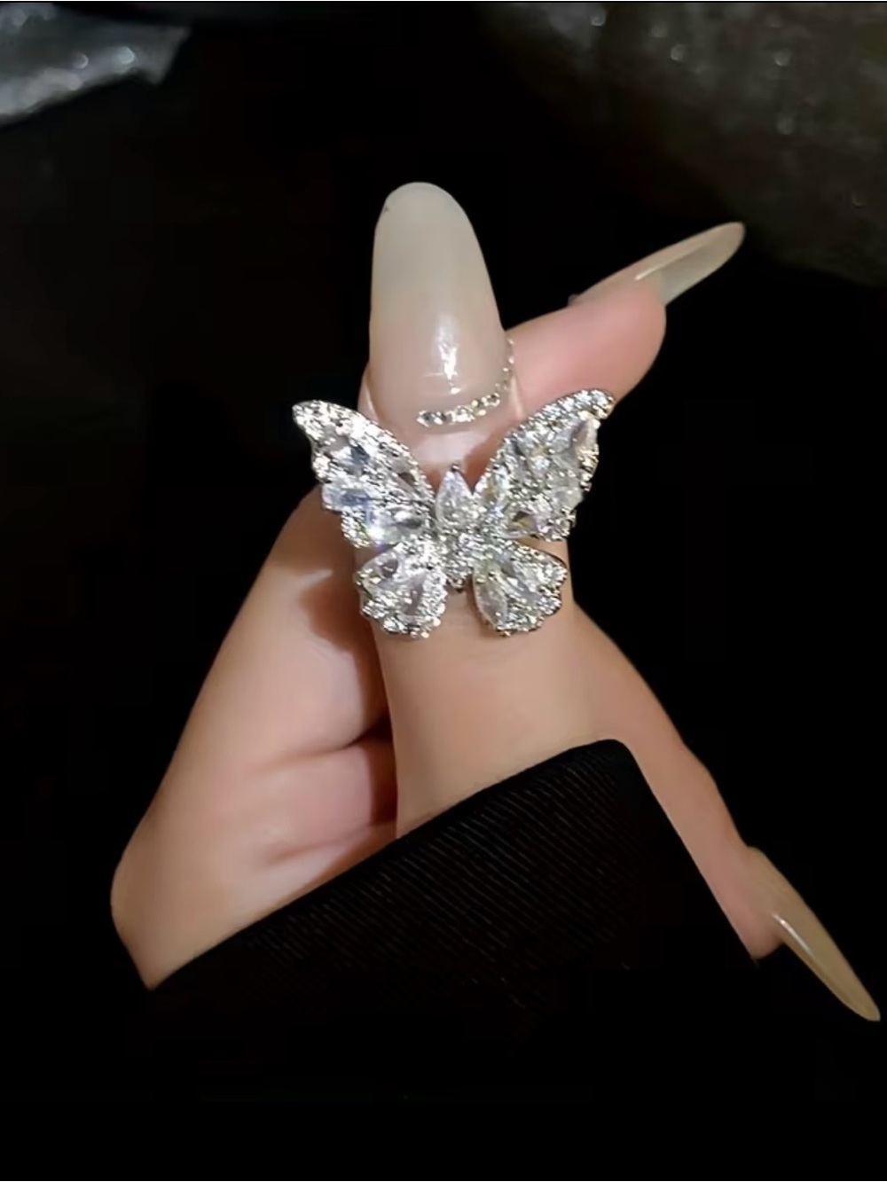 NEW! Crystal Butterfly Statement Ring. Adjustable Butterfly Ring 🦋